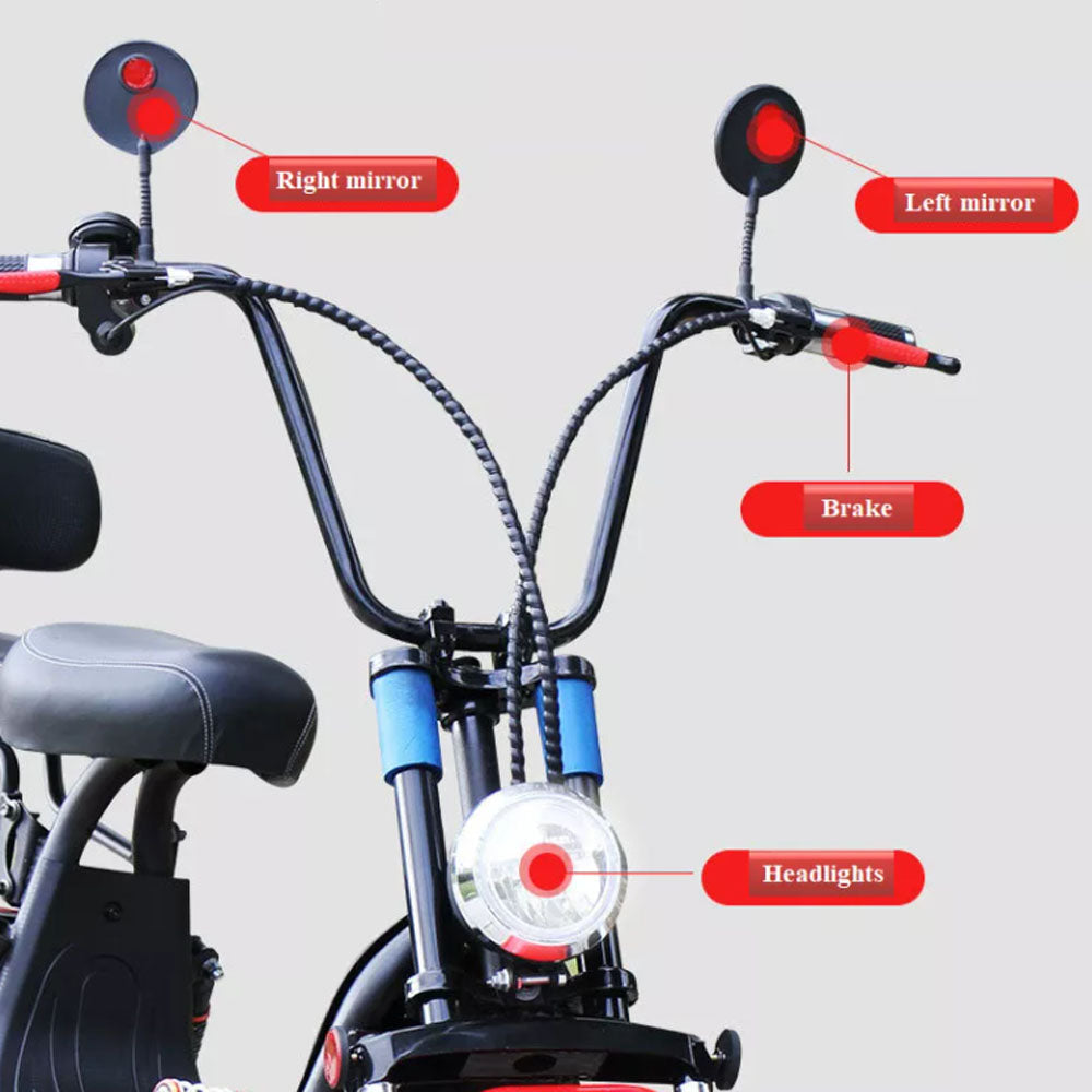 CRONY Small Harley two seat big tires with BT 1000w 60KM/H high power two wheels adult electric scooter motorcycle | orange