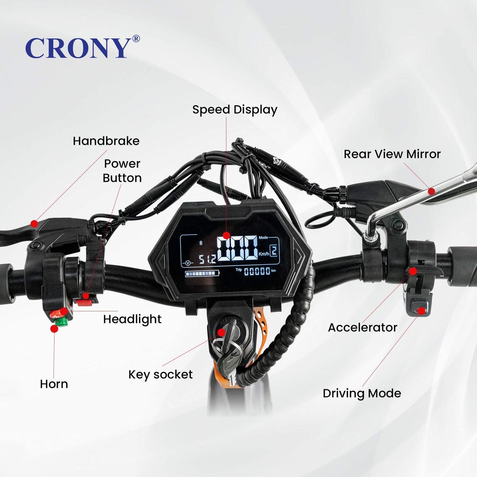 CRONY M4 Max Dual Drive Electric Scooter 1200Wx2 Motors 48V/20AH Battery 35-50KM Range Disc Brakes Front/Rear Suspension