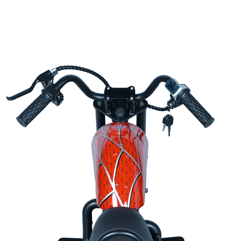 CRONY YY-7S8P Electric Scooter 180W Motor 24V/5.2AH Battery 10-12KM Range Front Suspension Normal Brake LCD Display Harley Motorcycle Electric Motorcycle