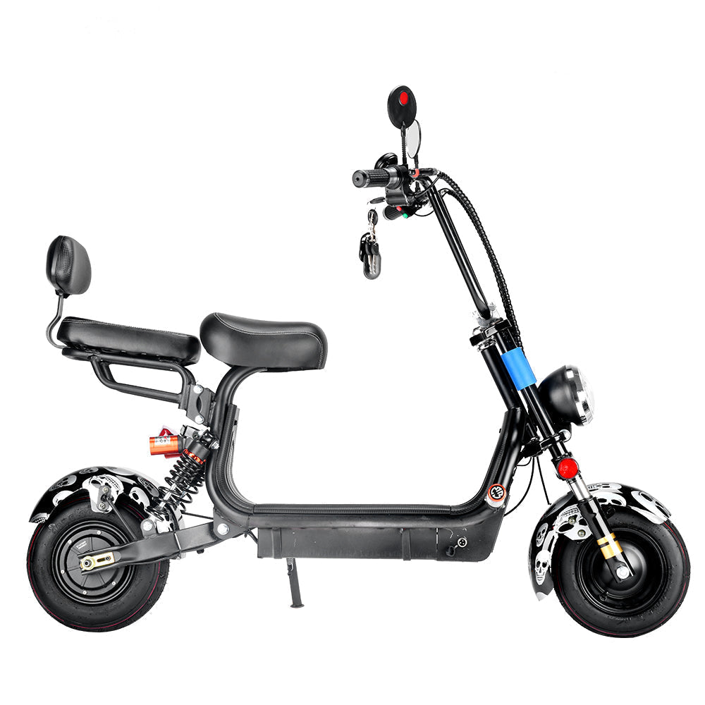 CRONY Small Harley two seat big tires with BT 1000w 60KM/H high power two wheels adult electric scooter motorcycle | orange