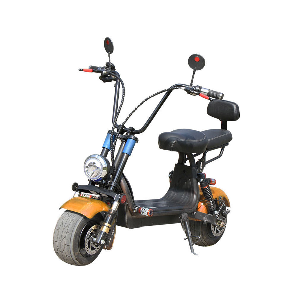 CRONY Small Harley two seat big tires with BT 1000w 60KM/H high power two wheels adult electric scooter motorcycle | orange