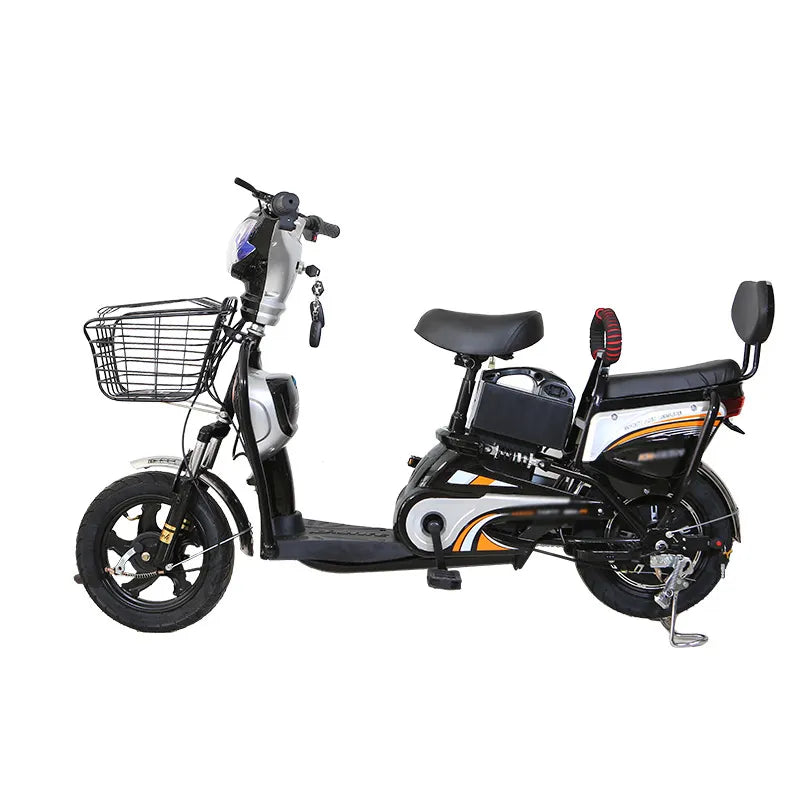 CRONY W6 Electric Bike 500W 48V Rear Hub Motor 3-Speed 14 Inch Wheels 31-70KM Range Electric City Bike Scooter Motorcycle