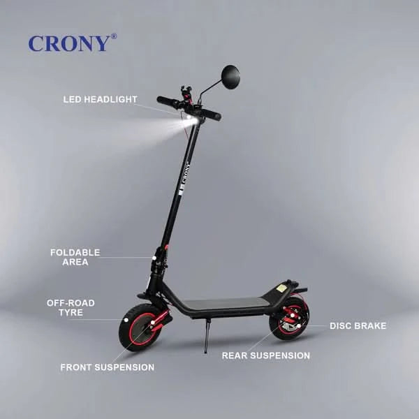 Crony M365 Max – Dual Suspension Electric Scooter (500W, 55 KM/H)