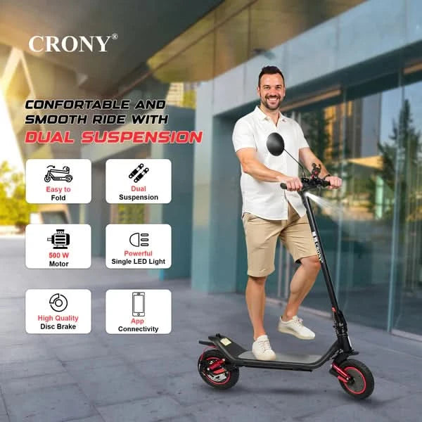 Crony M365 Max – Dual Suspension Electric Scooter (500W, 55 KM/H)