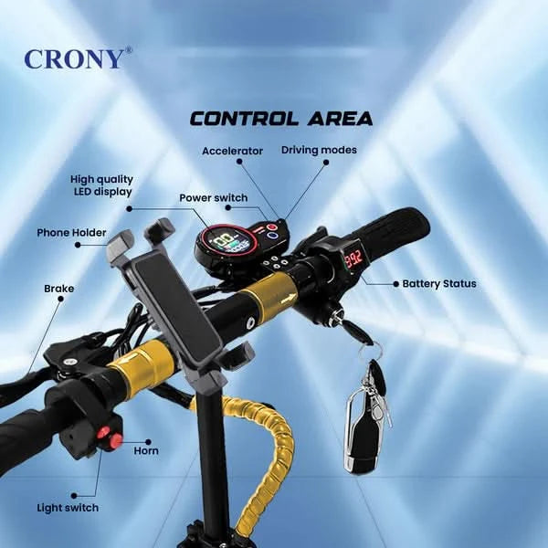 Crony V10+ Pro – High Performance Electric Scooter (1500W, Wide Tire, 68 KM/H)