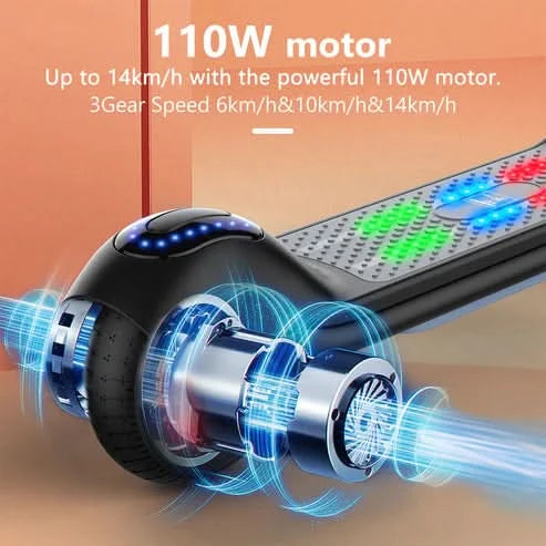 Crony ZL-E7 – Kids Electric Scooter (14 KM/H, Bluetooth, LED Lights)