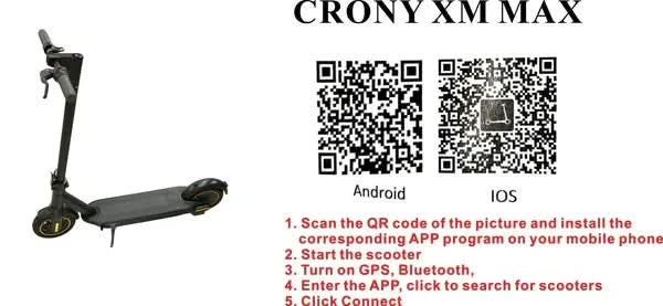 Crony XM max M365 – Electric Scooter suspension with APP Connectivity (250W, 45 KM/H)