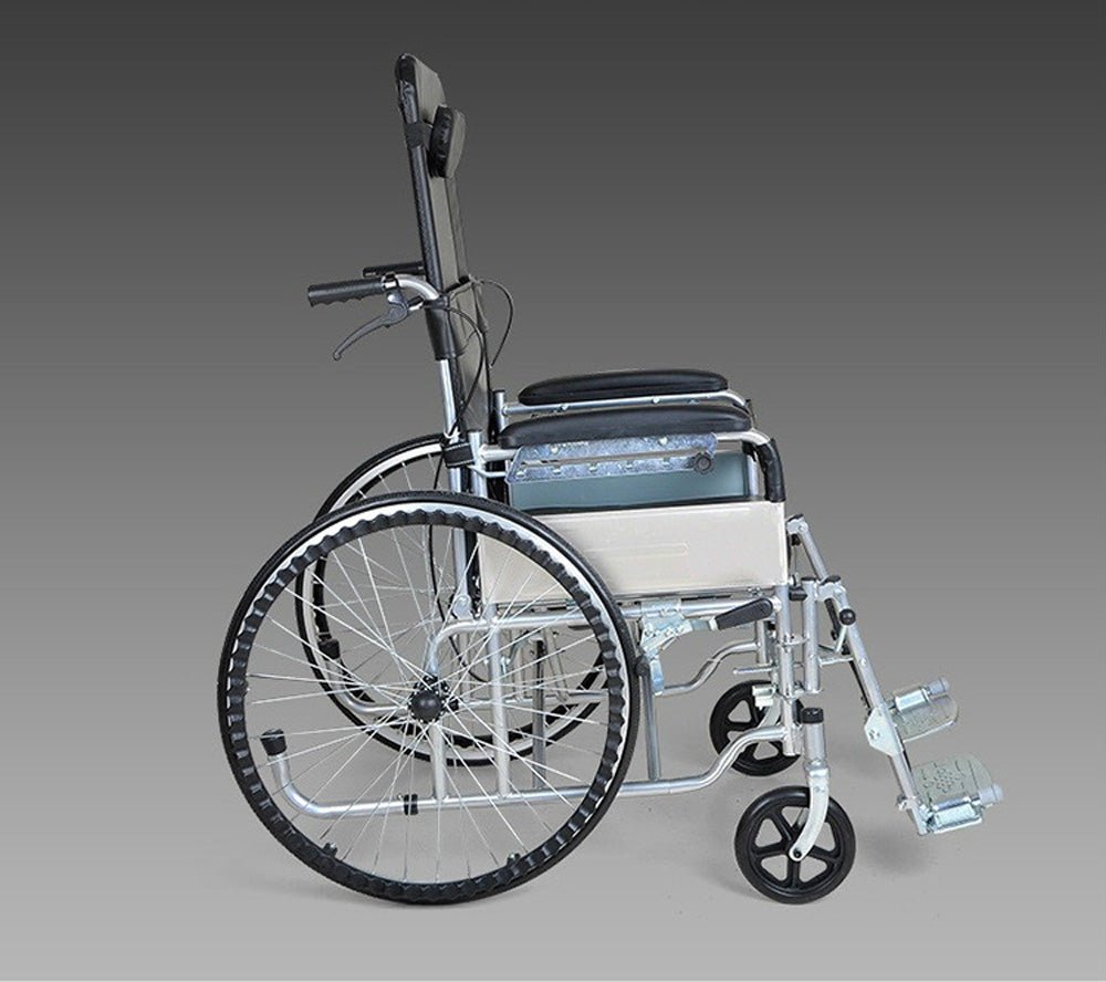 CRONY XT-D-004 Hand-pushed semi-lying wheelchair With toilet Convenient four-brake wheelchair, multifunctional folding Wheelchairs