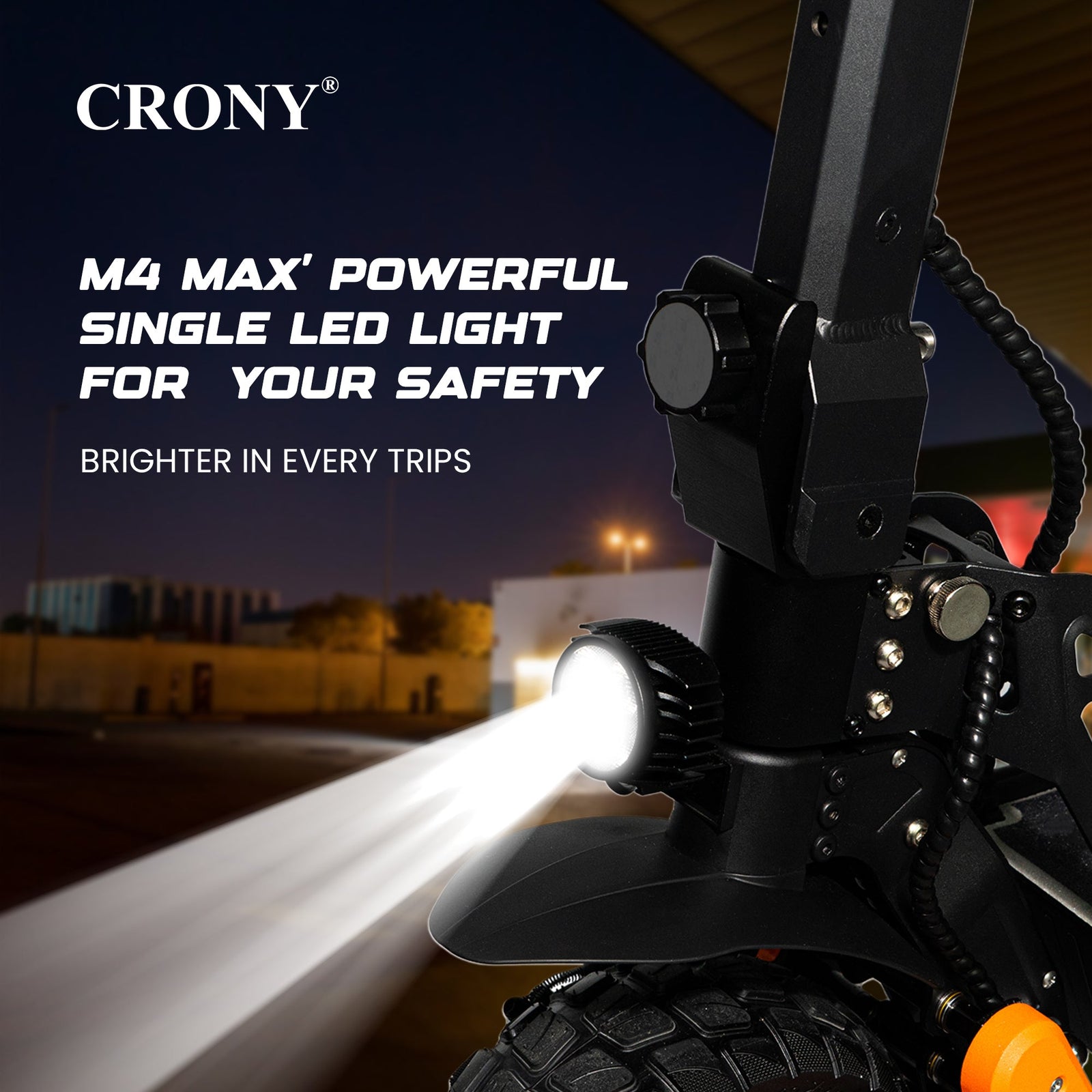 CRONY M4 Max Dual Drive Electric Scooter 1200Wx2 Motors 48V/20AH Battery 35-50KM Range Disc Brakes Front/Rear Suspension