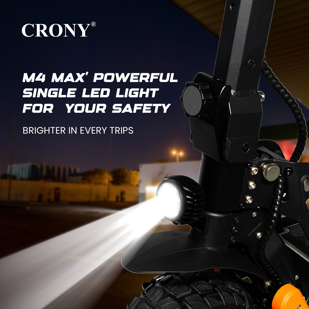 CRONY M4 Max Dual Drive Electric Scooter 1200Wx2 Motors 48V/20AH Battery 35-50KM Range Disc Brakes Front/Rear Suspension