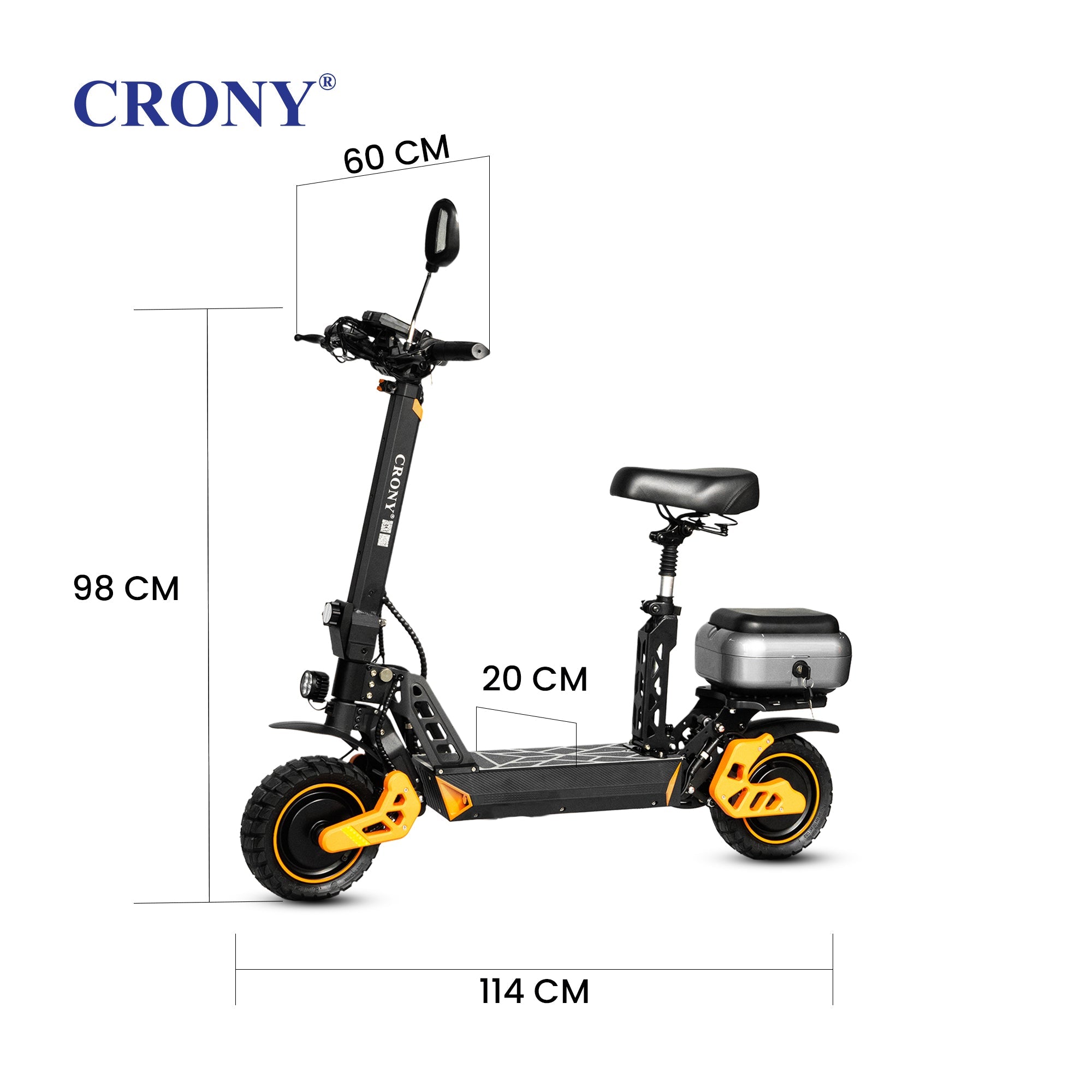 CRONY M4 Max Dual Drive Electric Scooter 1200Wx2 Motors 48V/20AH Battery 35-50KM Range Disc Brakes Front/Rear Suspension