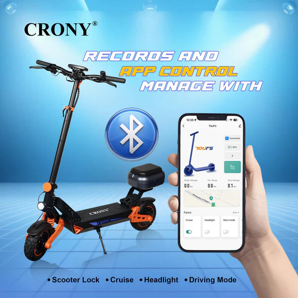 Crony D2 Pro – High Speed Electric Scooter (1500W, 70 KM/H, Dual Suspension)
