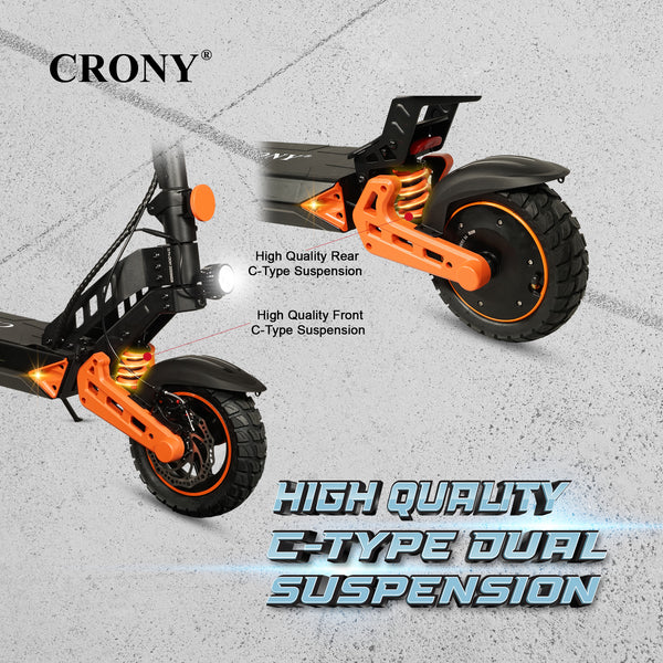 Crony D2 Pro – High Speed Electric Scooter (1500W, 70 KM/H, Dual Suspension)