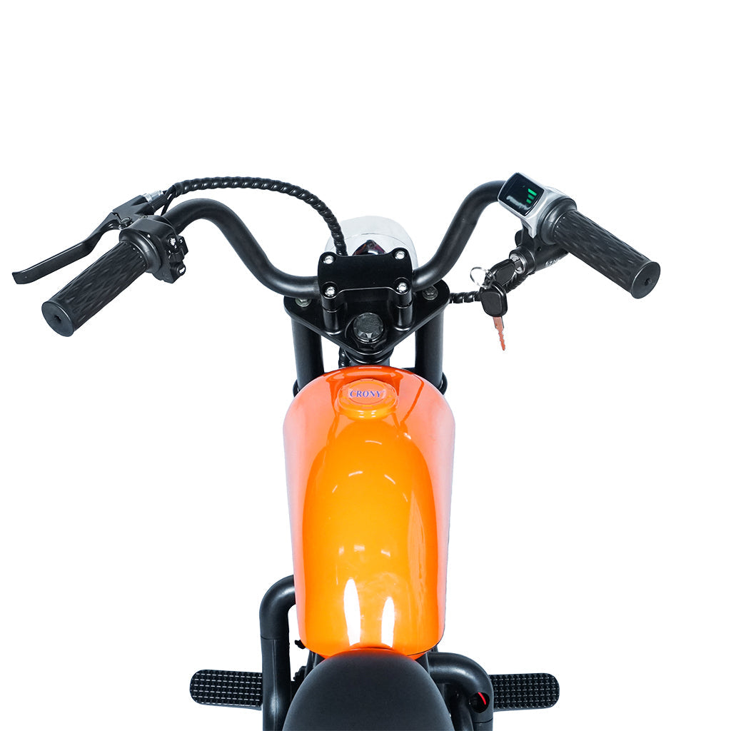 CRONY YY-7S8P Electric Scooter 180W Motor 24V/5.2AH Battery 10-12KM Range Front Suspension Normal Brake LCD Display Harley Motorcycle Electric Motorcycle