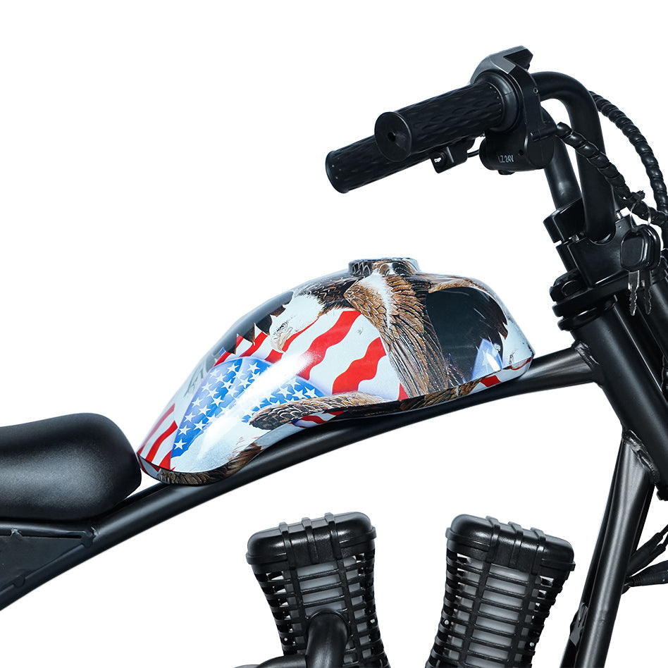 CRONY YY-7S8P Electric Scooter 180W Motor 24V/5.2AH Battery 10-12KM Range Front Suspension Normal Brake LCD Display Harley Motorcycle Electric Motorcycle