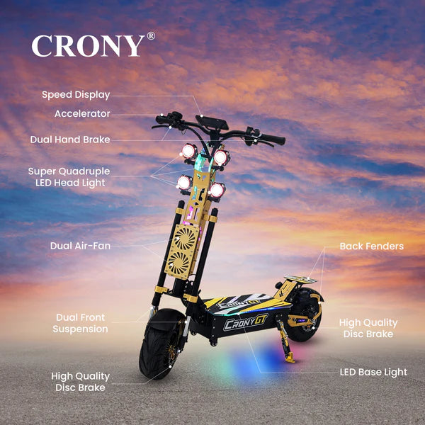 Crony GT-13 – Off-Road Dual Motor Electric Scooter (5000Wx2, 130 KM/H)
