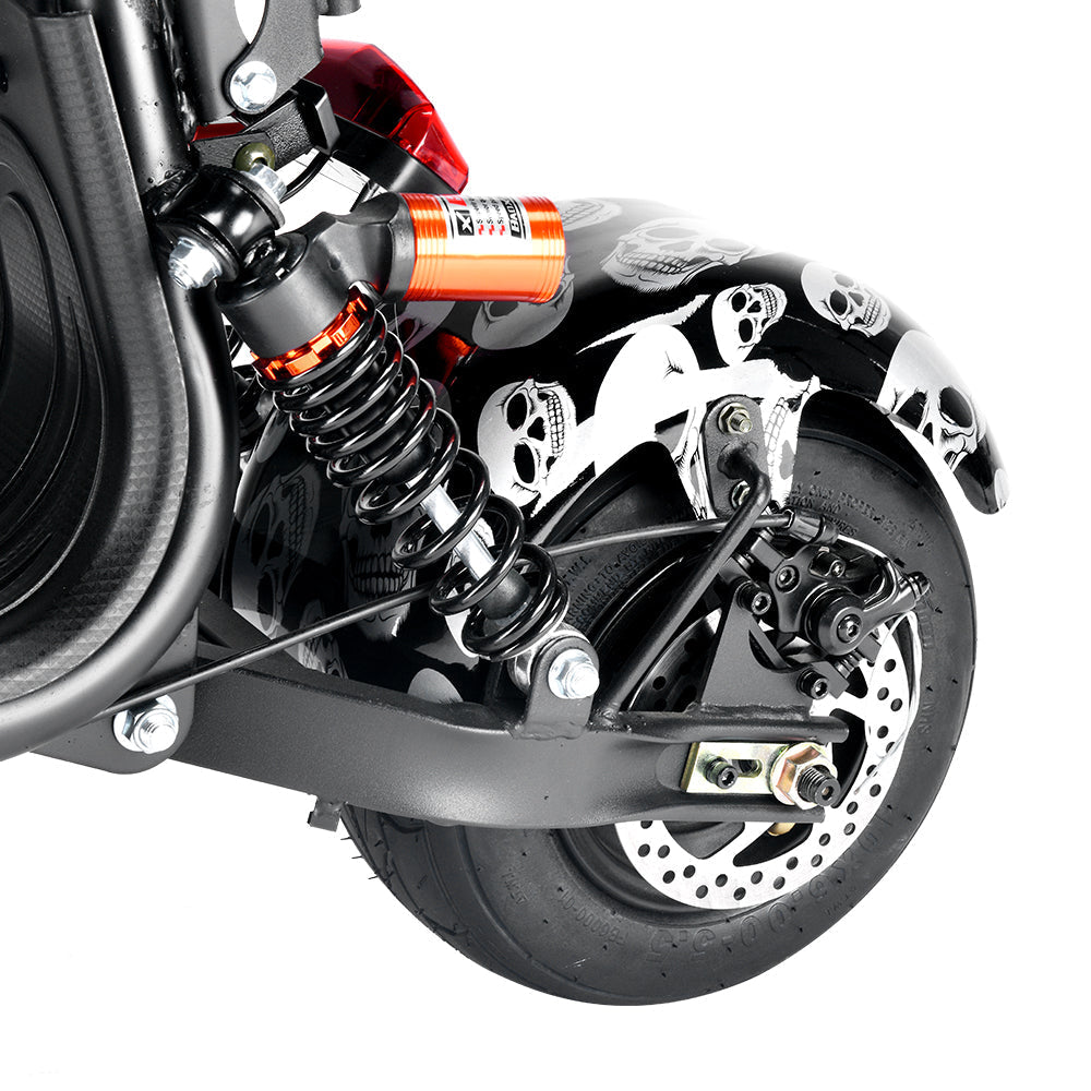 CRONY Small Harley two seat big tires with BT  1000w 60KM/H high power two wheels adult electric scooter motorcycle | orange