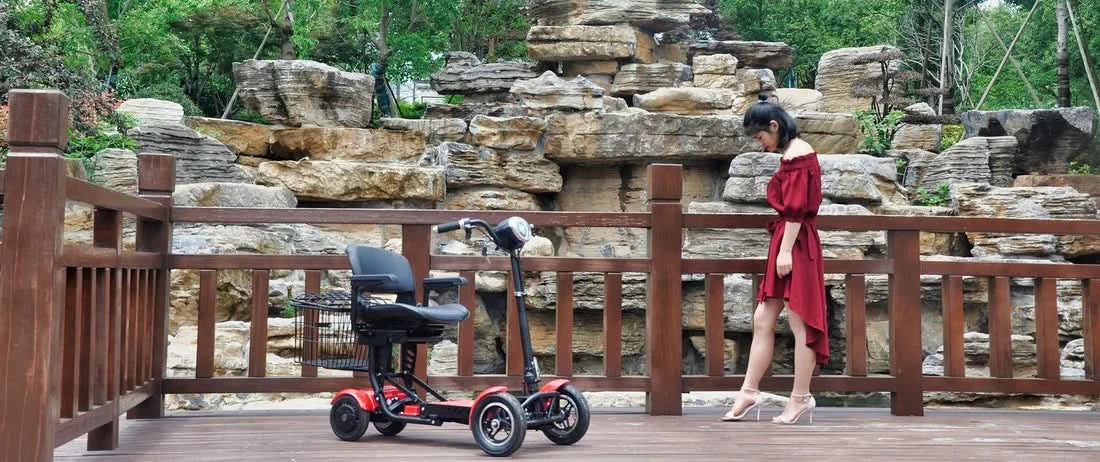 Crony JP-Folding Four-Wheel Mobility Scooter (250W x2, 40 KM Range)