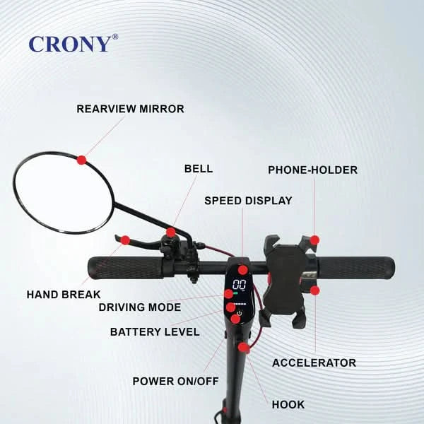 Crony M365 Max – Dual Suspension Electric Scooter (500W, 55 KM/H)
