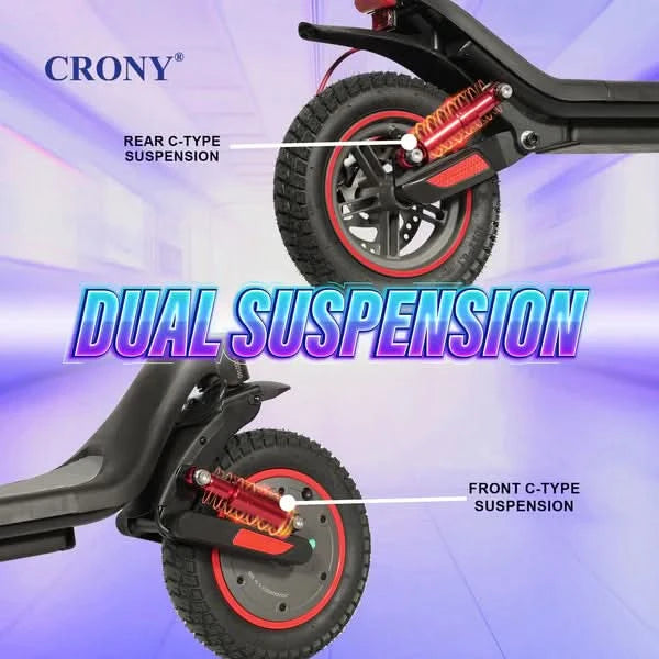 Crony M365 Max – Dual Suspension Electric Scooter (500W, 55 KM/H)