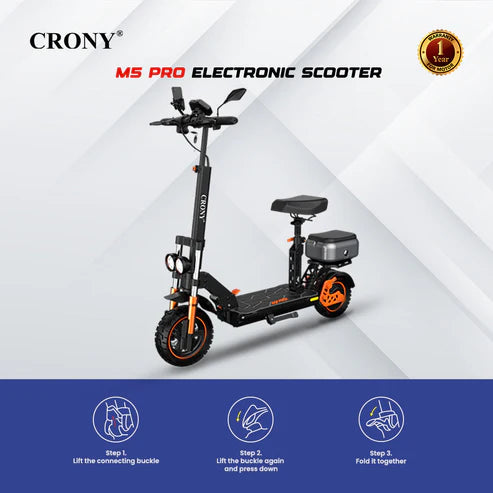 Crony M5 Pro – Powerful Electric Scooter (1500W, 80 KM/H, Dual Suspension)