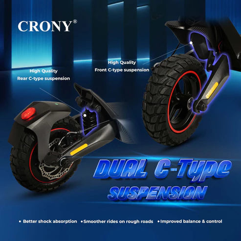 Crony T2 – Dual Suspension Electric Scooter (1500W, 70 KM/H)