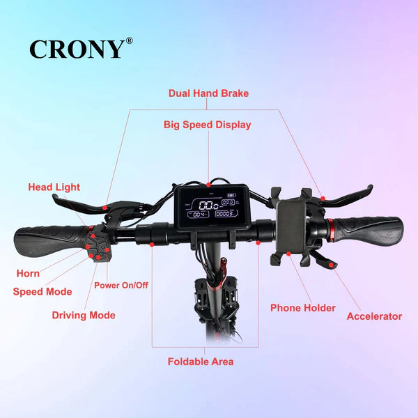 Crony T4 Big Display with Seat – High Speed Electric Scooter (2000W, 65 KM/H)