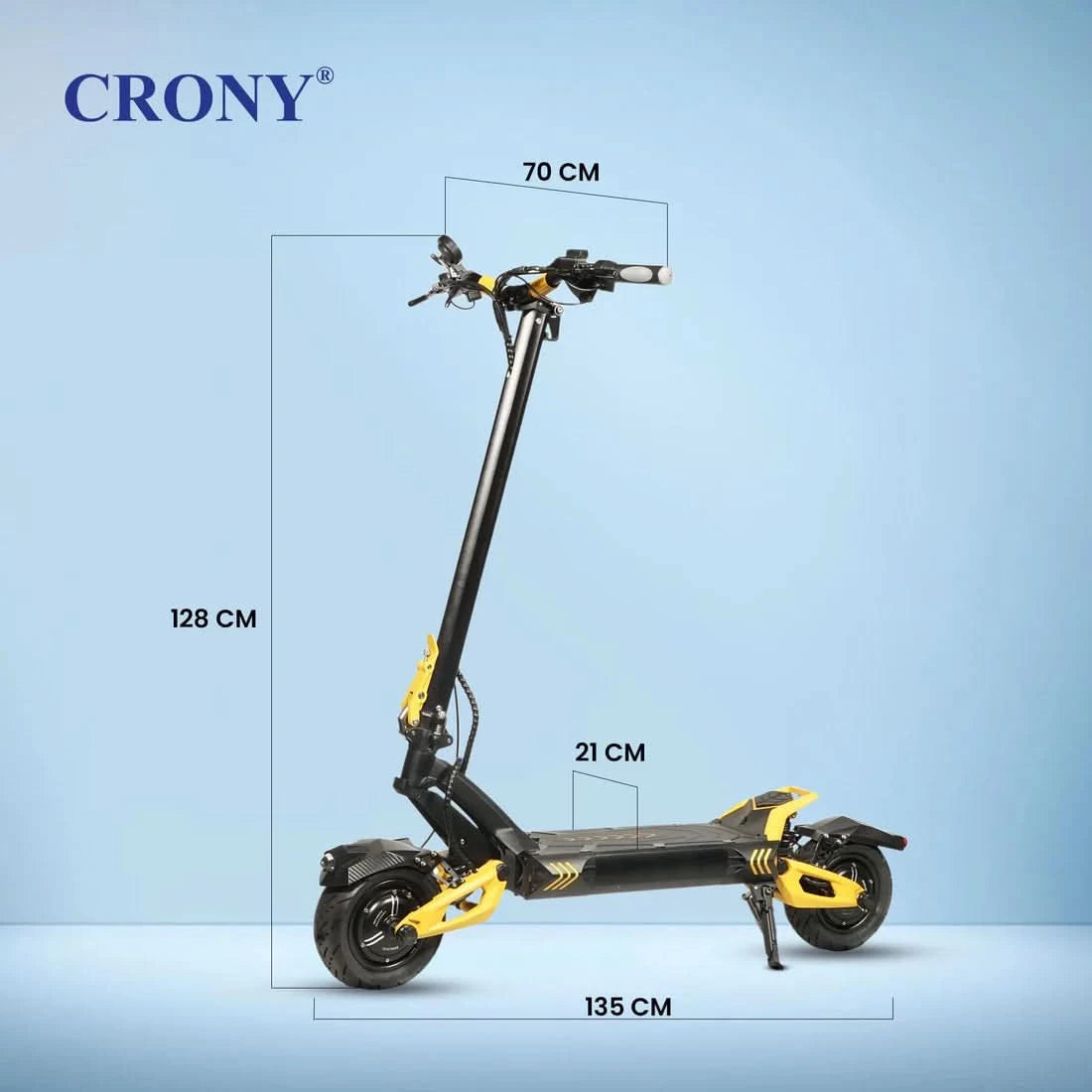 Crony V8 – Dual Motor Electric Scooter (1600Wx2, 80 KM/H, Detachable Battery)