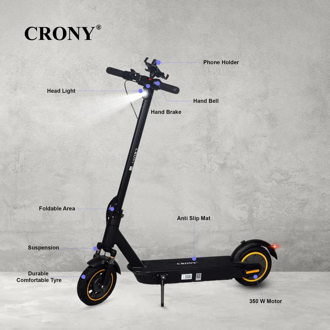 Crony XM Max – Folding Commuter Electric Scooter (350W, 55 KM/H)