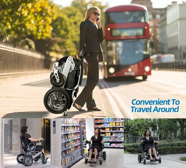 CRONY 6012 Remote control folding electric wheelchair Remote Control Electric Chair Scooter Foldable Disabled Travel Electric Wheelchairs
