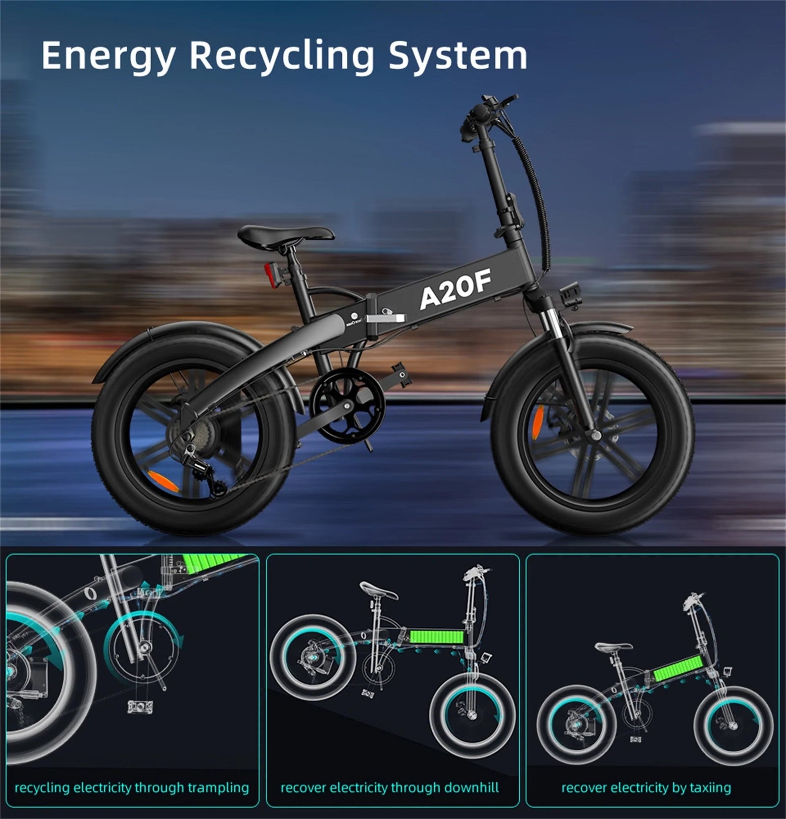 CRONY A20F Endurance ADO Bike Electric bicycles ADO E-bike Electric Folding Bicycle Electric range  70km
