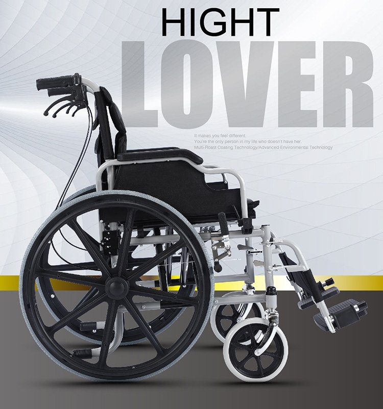 CRONY S01 Widened and load-bearing hand push folding Wheelchairs 24" Large Wheel 150KG Capacity