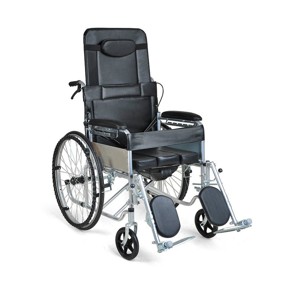CRONY XT-D-004 Hand-pushed semi-lying wheelchair With toilet Convenient four-brake wheelchair, multifunctional folding Wheelchairs