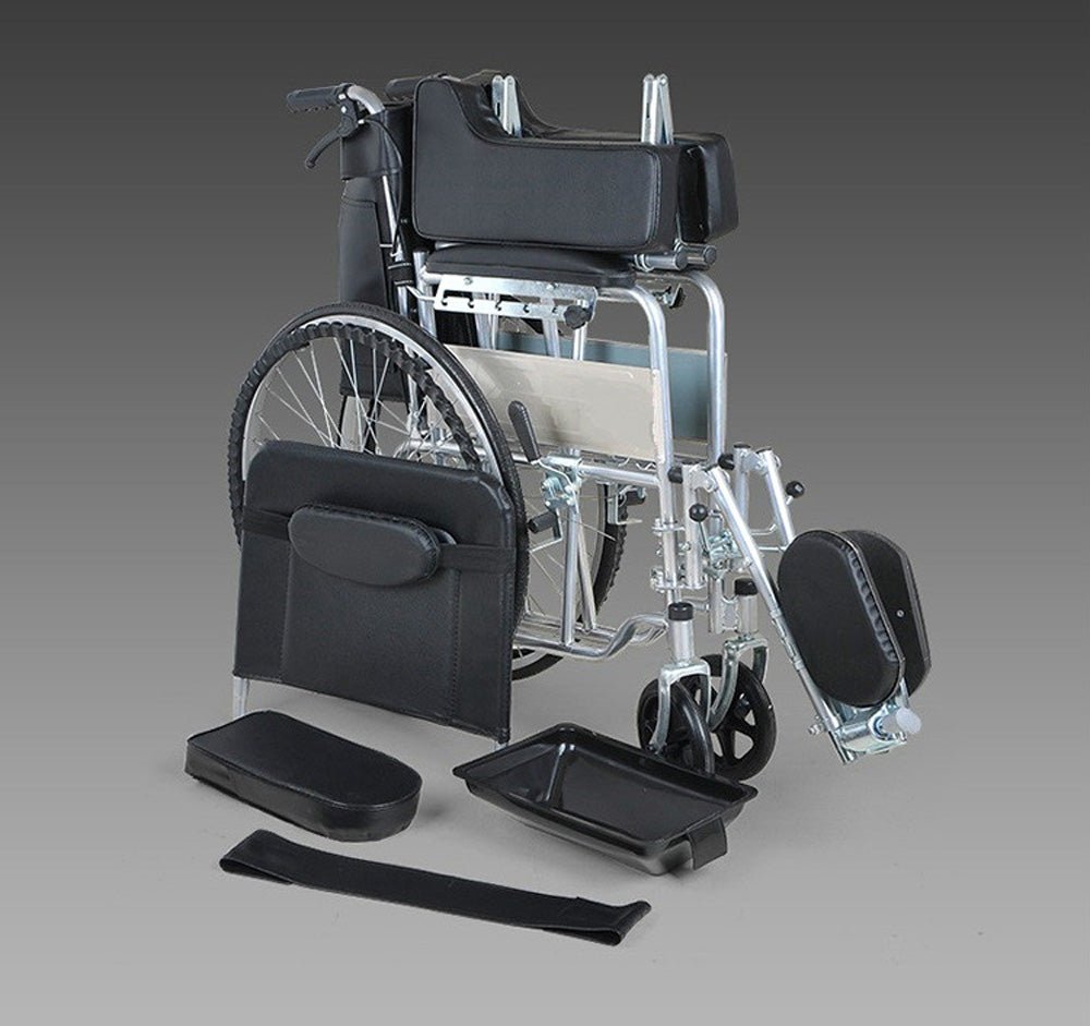 CRONY XT-D-004 Hand-pushed semi-lying wheelchair With toilet Convenient four-brake wheelchair, multifunctional folding Wheelchairs