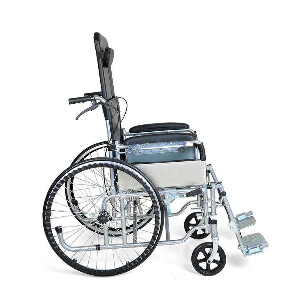 CRONY XT-D-004 Hand-pushed semi-lying wheelchair With toilet Convenient four-brake wheelchair, multifunctional folding Wheelchairs