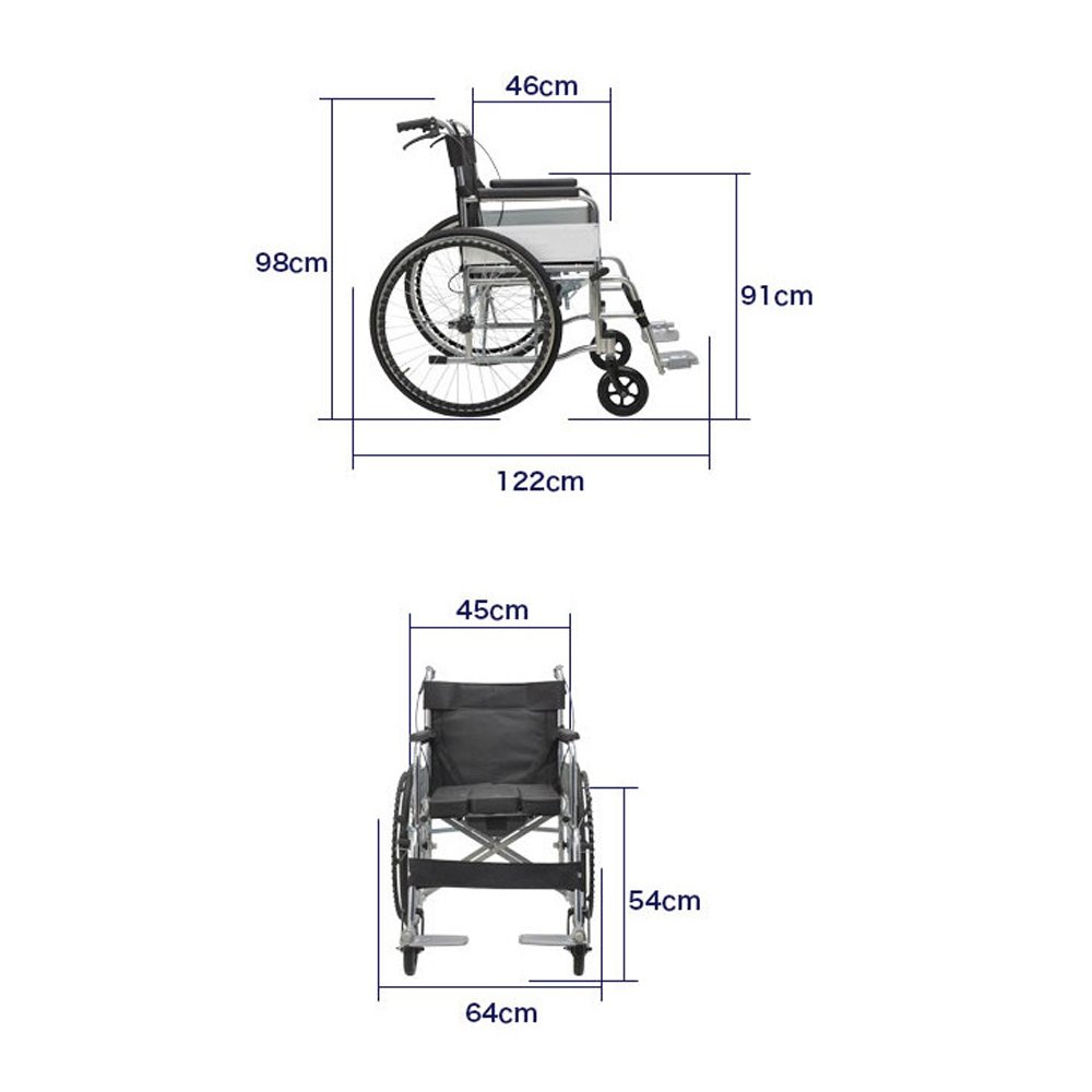 CRONY XT-T-007 Hand-pushed wheelchair With toilet Convenient four-brake wheelchair multifunctional folding Wheelchairs