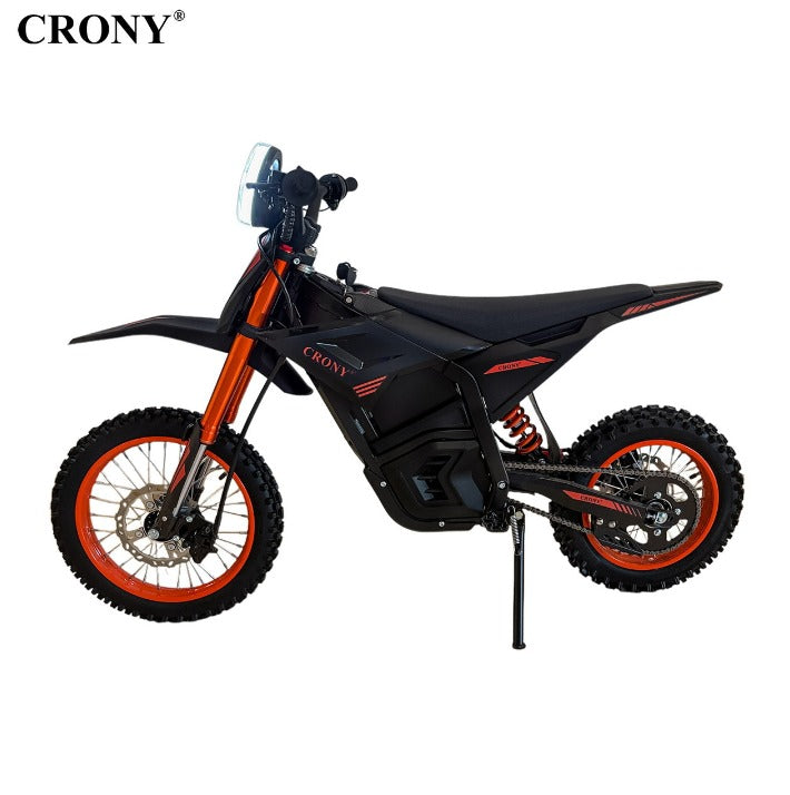 CRONY -01 Premium Electric Off-Road Dirt Bike – 2500W Motor, 48V 24Ah Battery, 68KM/H Speed, Dual Suspension, Disc Brakes, LED Headlamp, Bluetooth Speaker & Phone Holder.