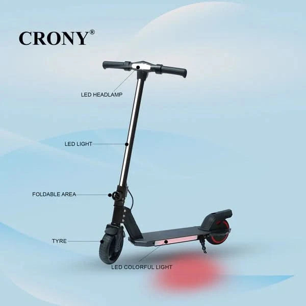 Crony S32 – Kids Electric Scooter (130W, 16 KM/H, LED Lights)